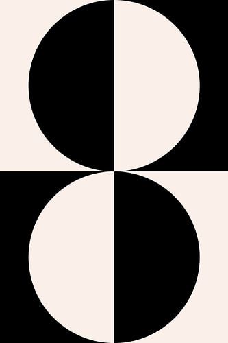 Moderne geometrische minimalistische kunst in zwart-wit nr. 14