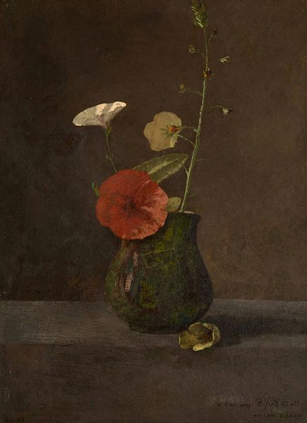 Still Life of Flowers in a green Jug, Odilon Redon by Masterful Masters