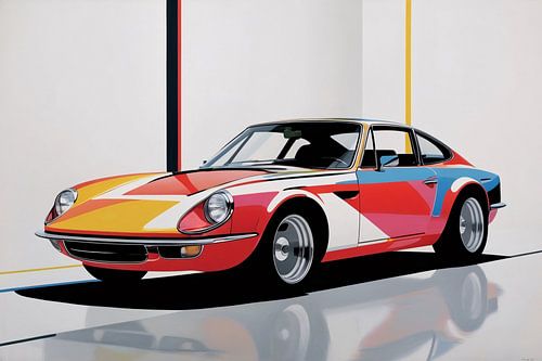 Kleurrijke abstracte auto kunst