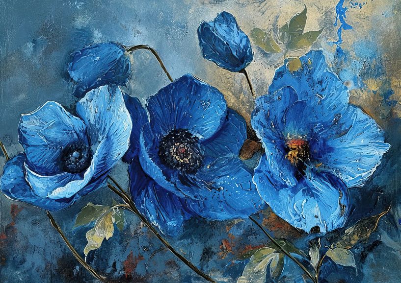 Blaue Mohnblumen von Blickfänger Gemälde
