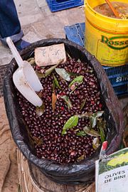 Olives at a market in Mallorca by t.ART