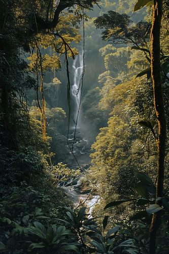 Chute d'eau dans la forêt tropicale