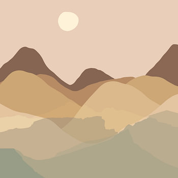 Pastel Beige Berglandschap
