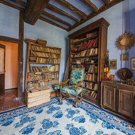 une bibliothèque dans un château français sur Aurelie Vandermeren
