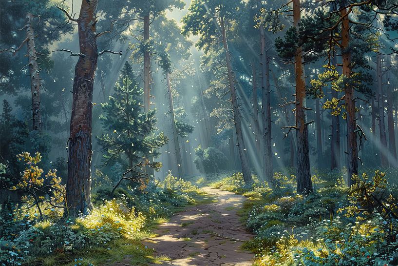 Morgenlicht im Wald von Egon Zitter