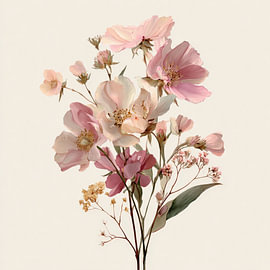 Botanische rosa Wildblumen von TheXclusive Art