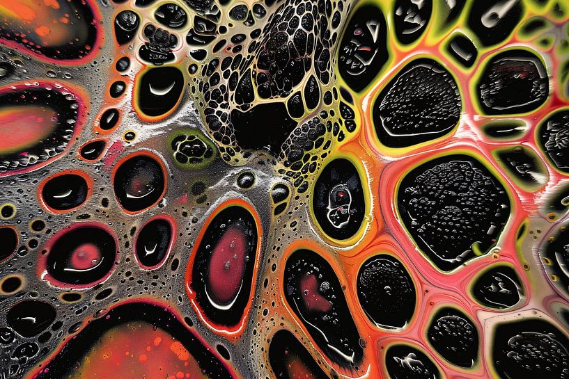 Abstract kleurrijk kunstwerk met dynamische patronen van Art & Soul Creations