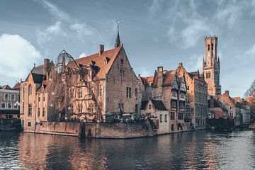 Vue de la ville de Bruges depuis le Rozenhoedkaai I sur Daan Duvillier | Dsquared Photography