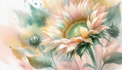 Sunflower in pastel