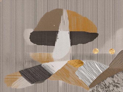 Abstrakter Herbst: Pilz in Texturen mit Gold