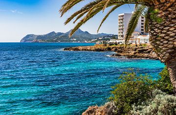 Beautiful view of the coast in Cala Ratjada, Majorca Spain Mediterranean sea island by Alex Winter