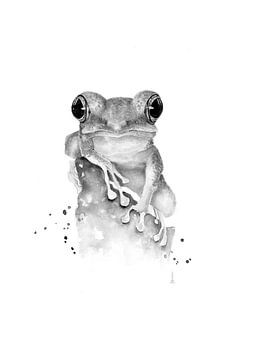 Frosch in Schwarz und Weiß von Atelier DT