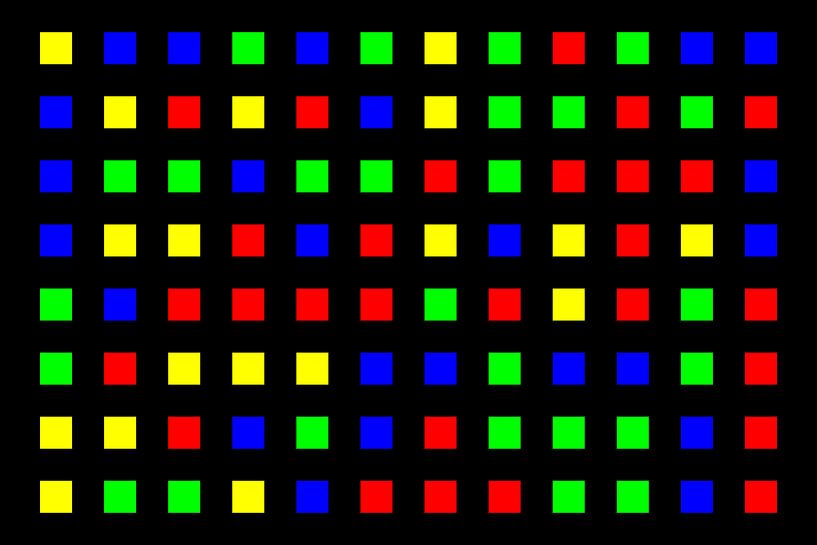 Emboîté | Centre | 12x08 | N=01 | Aléatoire #04 | RGBY par Gerhard Haberern