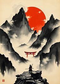 Samurai in Mountain Landscape