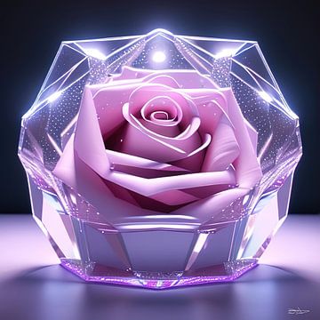 Rose in Kristall von Gelissen Artworks