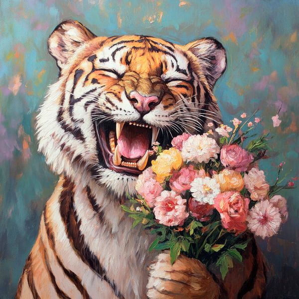 Lächelnder Tiger von Poster Art Shop