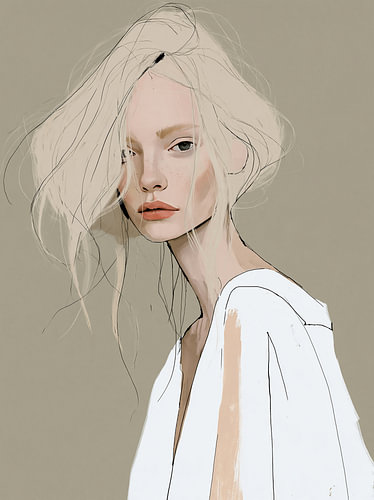 Portret van een blonde jonge vrouw