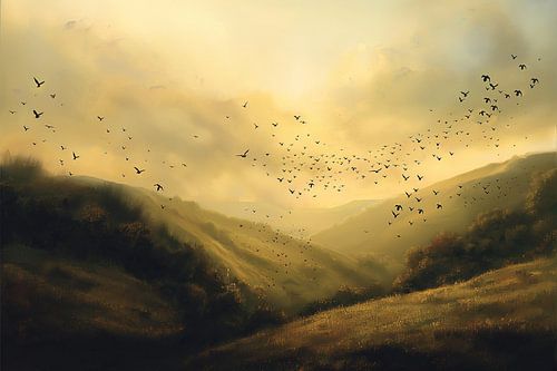 Oiseaux dans la vallée