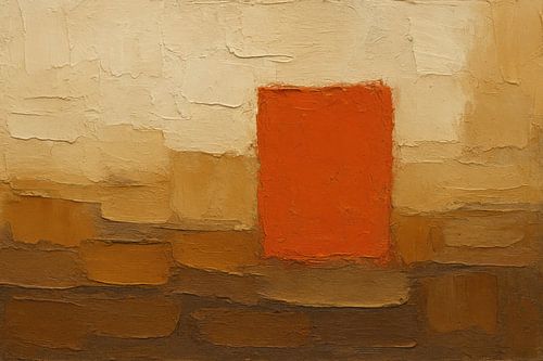 Aardse vlakken met oranje accent