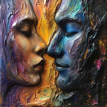 Abstrakte Malerei Liebe - Verbindung der Seelen von Surreal Media