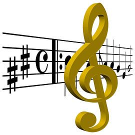 Gele fagot en muziekteken