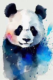 Aquarel van een panda van Christian Ovís