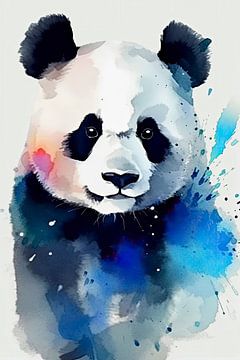 Aquarel van een panda von Christian Ovís