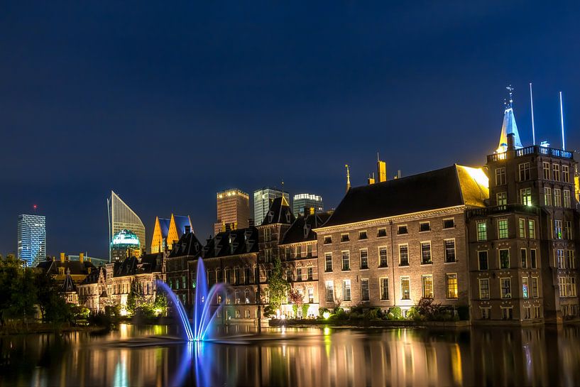 The Binnenhof in front of the skyline of The Hague by Michel Lask