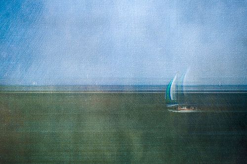Zeilbootje op de Waddenzee