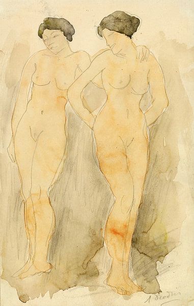 Auguste Rodin,Twee personen staand diagram van finemasterpiece