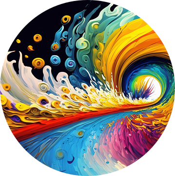 Abstract kleurrijk schilderij: De Gulden Snede van Surreal Media