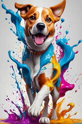 Kleurrijke hond