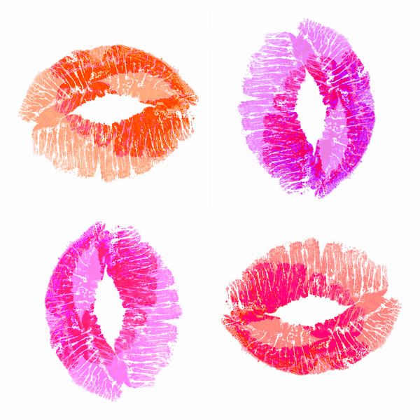 Multi colour Kiss on white double von ART Eva Maria