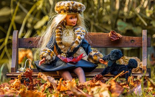 Barbie genießt den Herbst