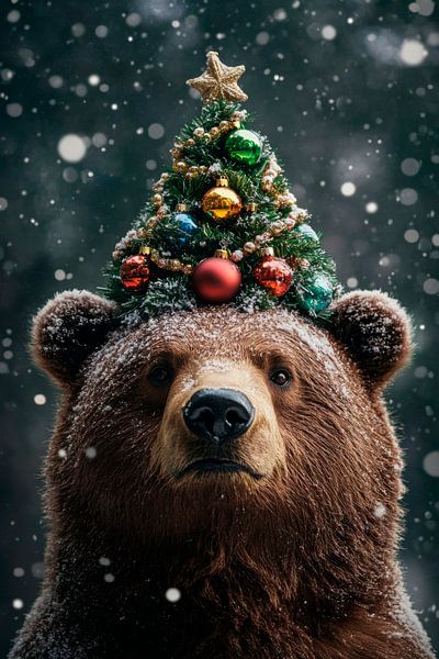 Christmas bear by Poster Art Shop