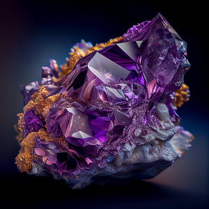 Porträt eines Amethyst-Edelsteins Illustration