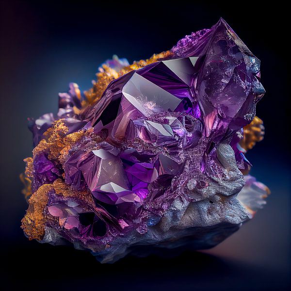 Porträt eines Amethyst-Edelsteins Illustration von Animaflora PicsStock