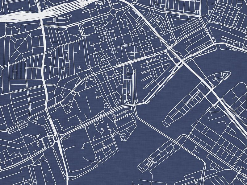 Map of Rotterdam Centrum in Royal Blue by De Kaartenwinkel