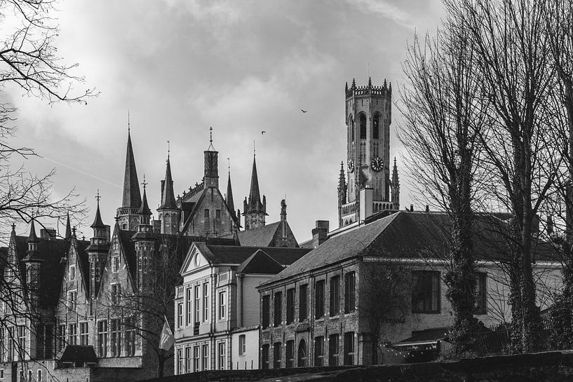 Skyline Brugge in Zwart-Wit | Stadsfotografie van Daan Duvillier | Dsquared Photography