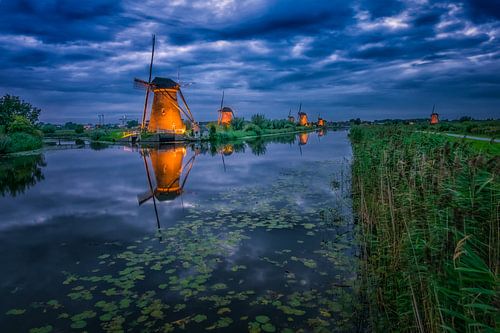 Kinderdijkse molens verlicht