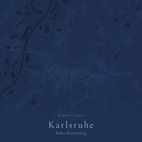 Vintage landkaart van Karlsruhe, Germany