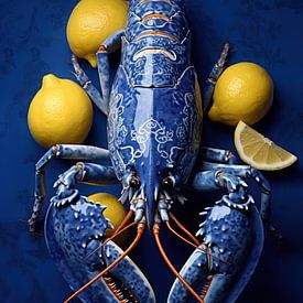 Homard bleu de Delft aux citrons sur Marianne Ottemann - OTTI