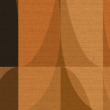 Abstracte vormen in bruine kleuren nr. 4 van Dina Dankers