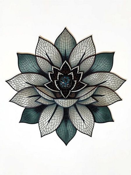 Mosaic Art Flower Wall Decor, Mirrored Glass Wall Sculpture, Handmade Lotus Flower Wall Hanging, Unique Home Decor Gift par Artistic