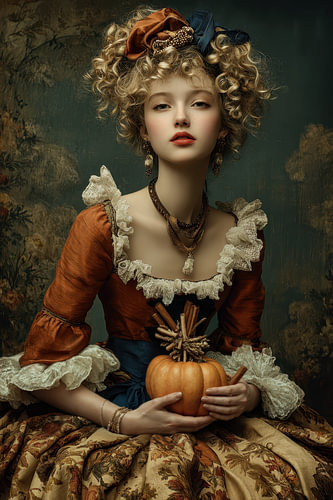 Pompoenprinses - Speels Schilderij Oranje
