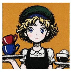 Coffee Waitress | Café Girl by OMG Art