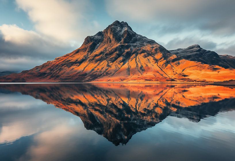 Berg speelt in zee van fernlichtsicht
