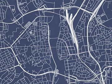 Kaart van Maastricht Centrum in Royaal Blauw van Map Art Studio