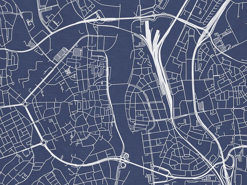 Map of Maastricht Centrum in Royal Blue by De Kaartenwinkel