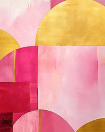 Modern en abstract in roze en goud
